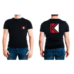 T-Shirt B&C E190 z małym nadrukiem na lewej piersi + duży nadruk z tyłu